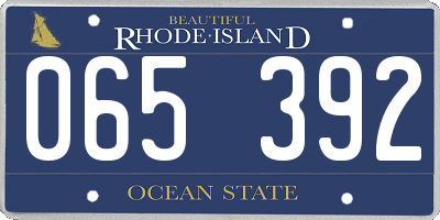RI license plate 065392