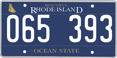 RI license plate 065393
