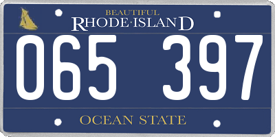 RI license plate 065397