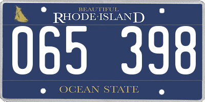 RI license plate 065398