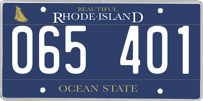 RI license plate 065401
