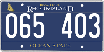 RI license plate 065403