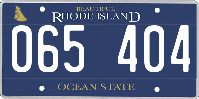 RI license plate 065404