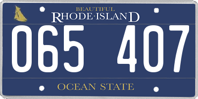 RI license plate 065407