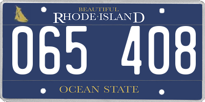 RI license plate 065408