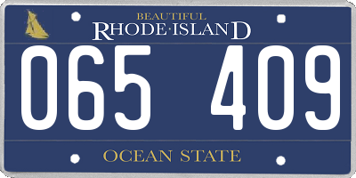 RI license plate 065409