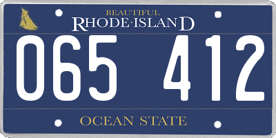 RI license plate 065412