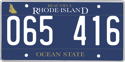 RI license plate 065416