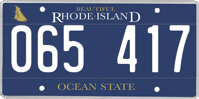RI license plate 065417
