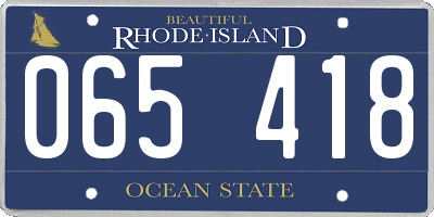 RI license plate 065418