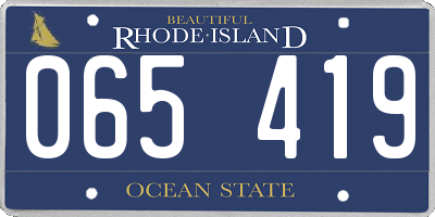 RI license plate 065419