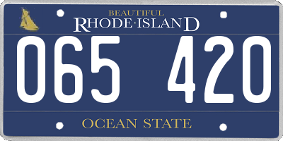 RI license plate 065420