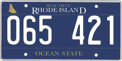 RI license plate 065421