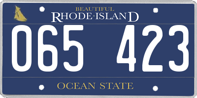 RI license plate 065423