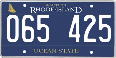 RI license plate 065425