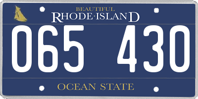 RI license plate 065430