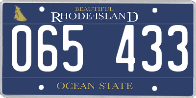 RI license plate 065433