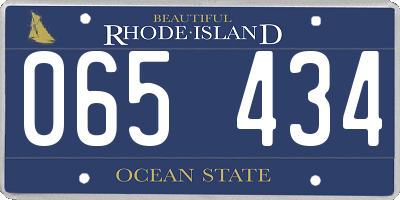 RI license plate 065434