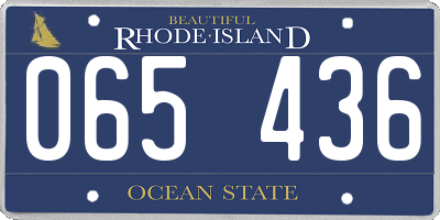 RI license plate 065436
