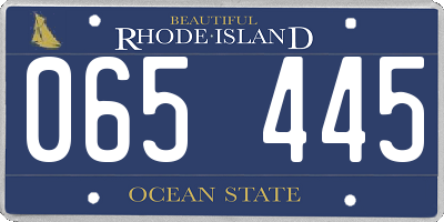 RI license plate 065445