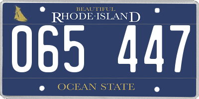 RI license plate 065447