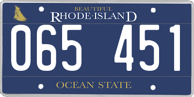 RI license plate 065451