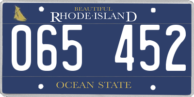 RI license plate 065452