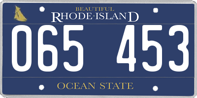 RI license plate 065453