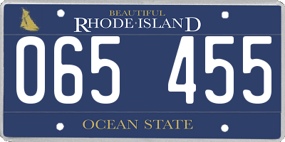 RI license plate 065455