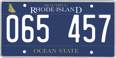 RI license plate 065457