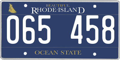 RI license plate 065458