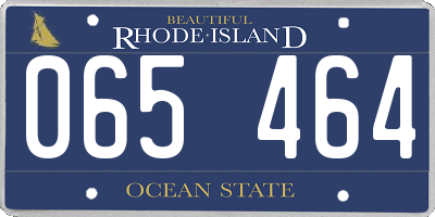 RI license plate 065464