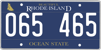 RI license plate 065465