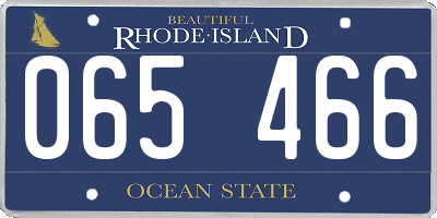 RI license plate 065466