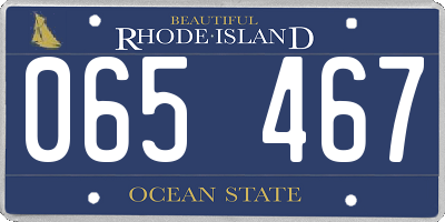 RI license plate 065467