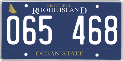 RI license plate 065468