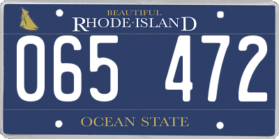 RI license plate 065472