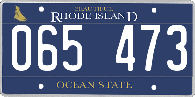RI license plate 065473
