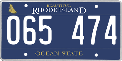 RI license plate 065474