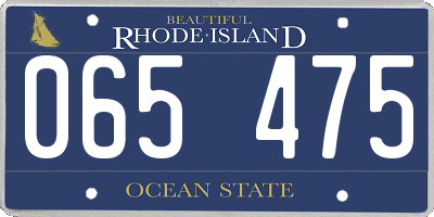 RI license plate 065475