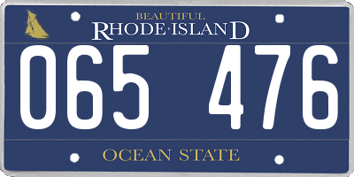 RI license plate 065476