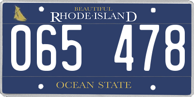 RI license plate 065478