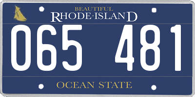 RI license plate 065481