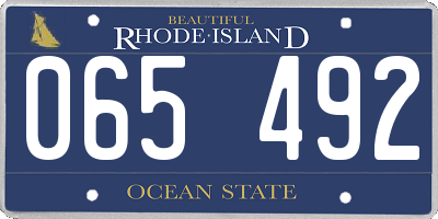 RI license plate 065492