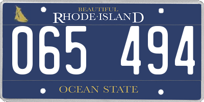 RI license plate 065494