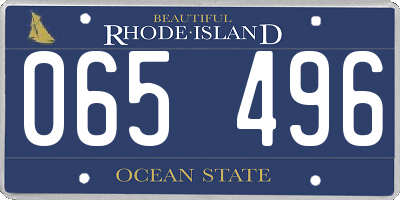 RI license plate 065496