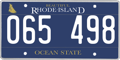 RI license plate 065498