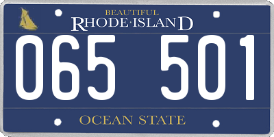 RI license plate 065501