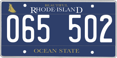 RI license plate 065502