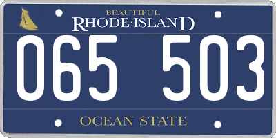 RI license plate 065503